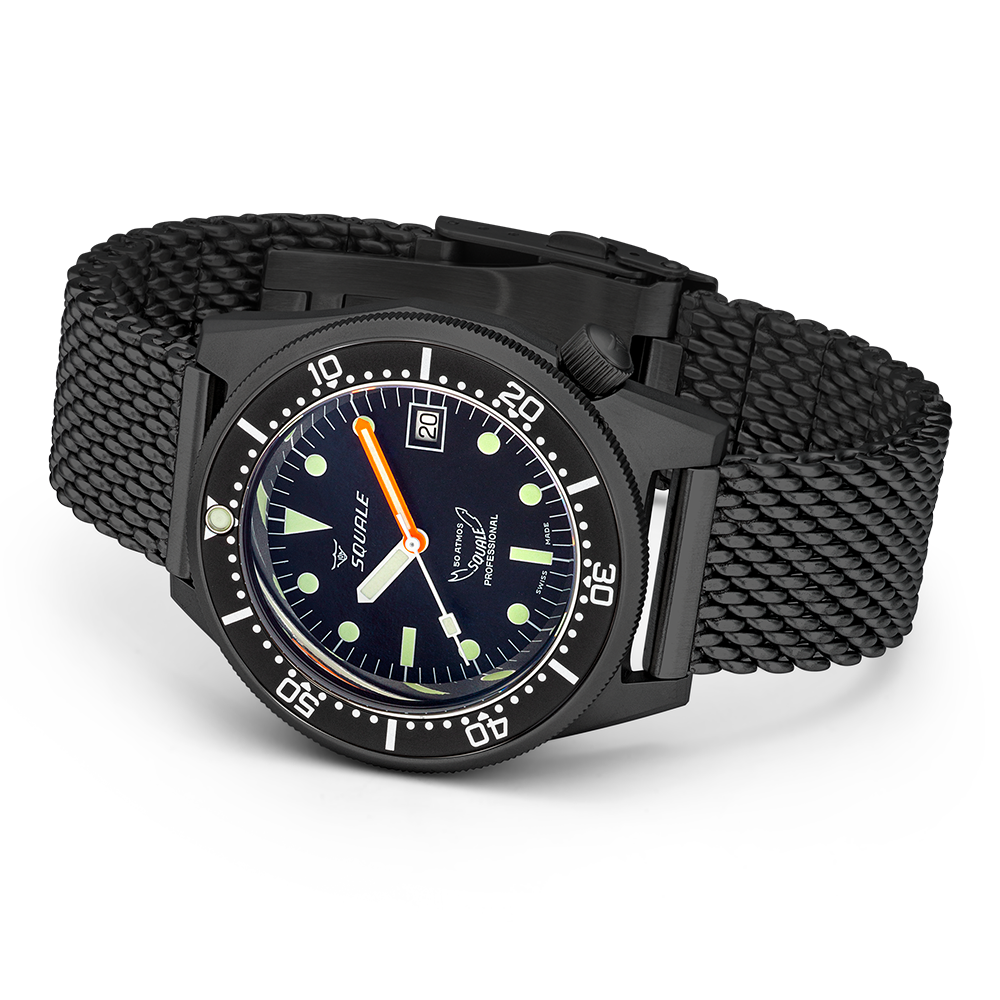 Squale 1521 PVD Black Mesh