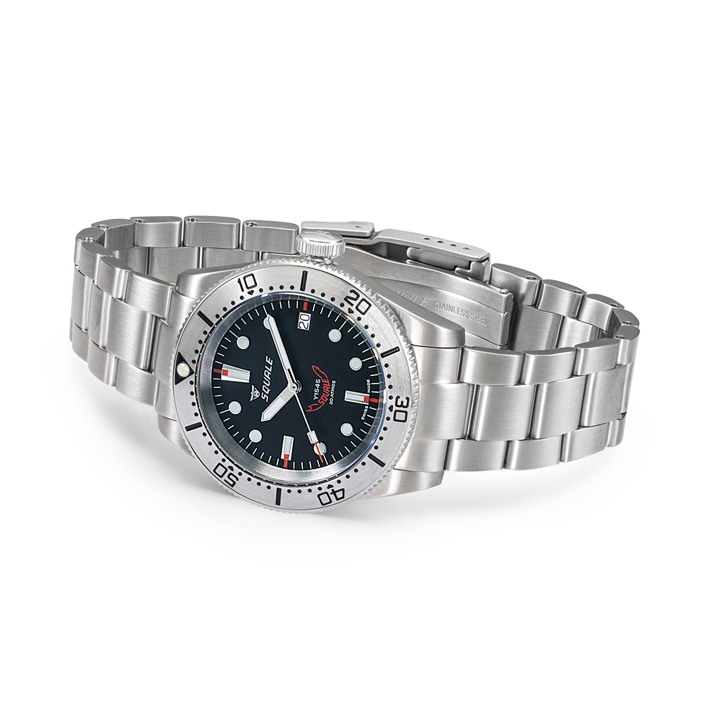 Squale 1545 Steel Black Bracelet