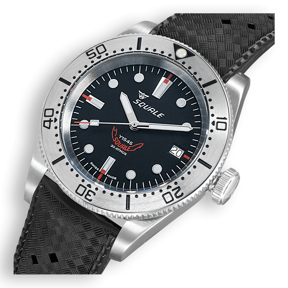 Squale 1545 Steel Black Rubber