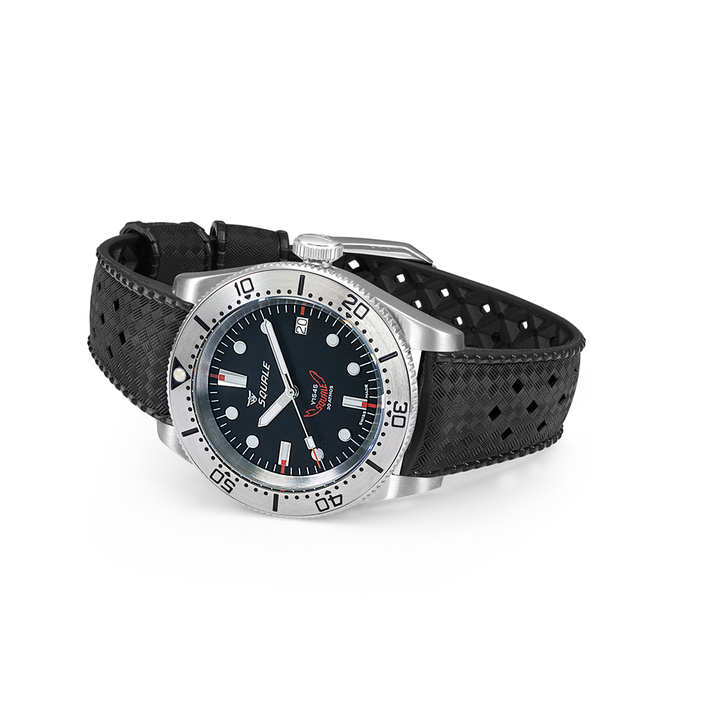 Squale 1545 Steel Black Rubber