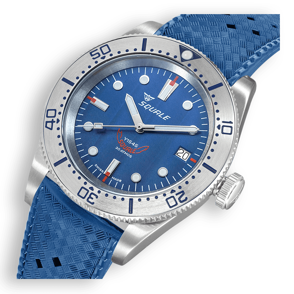 Squale 1545 Steel Blue Rubber