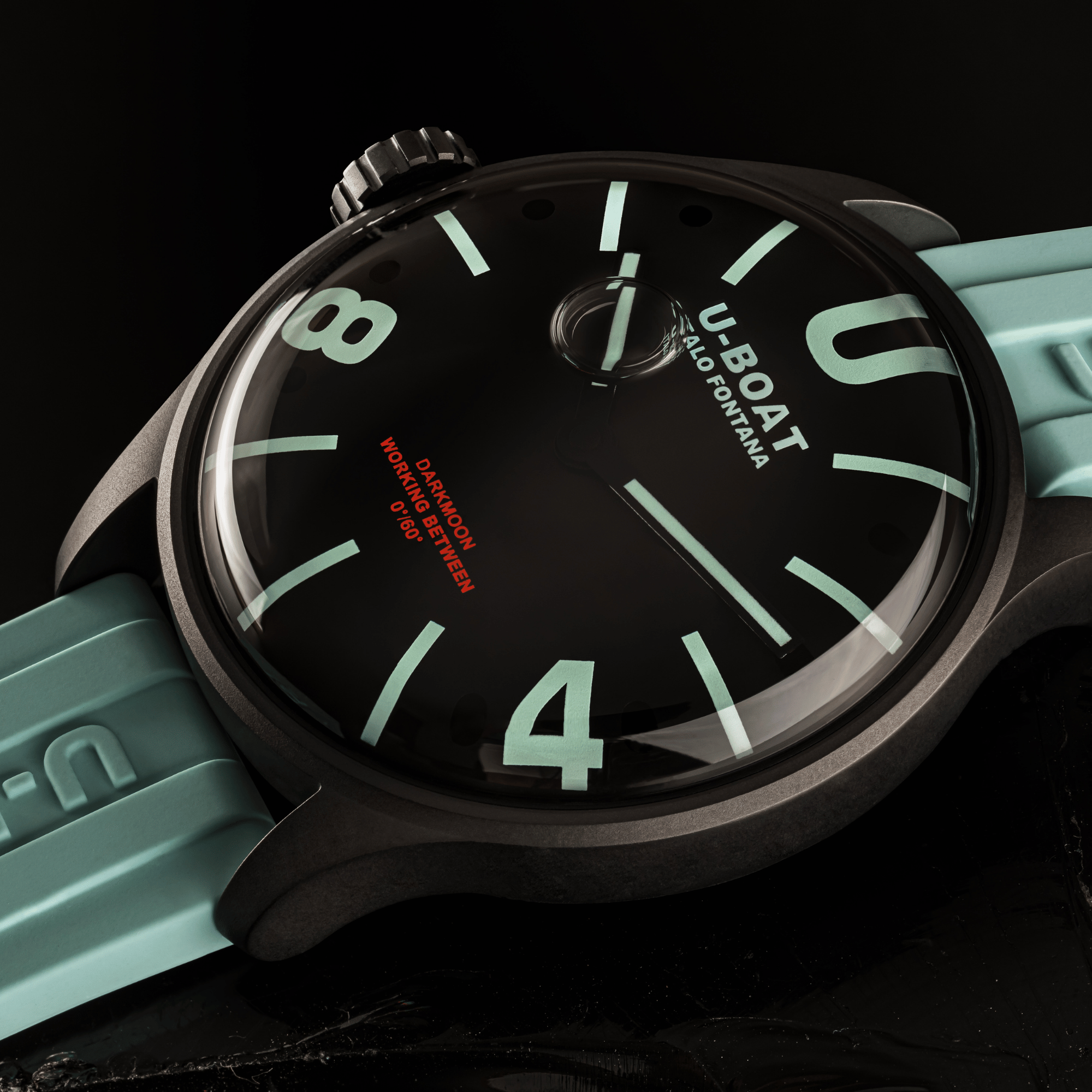 U-Boat Darkmoon BK Curve Aquamarine PVD