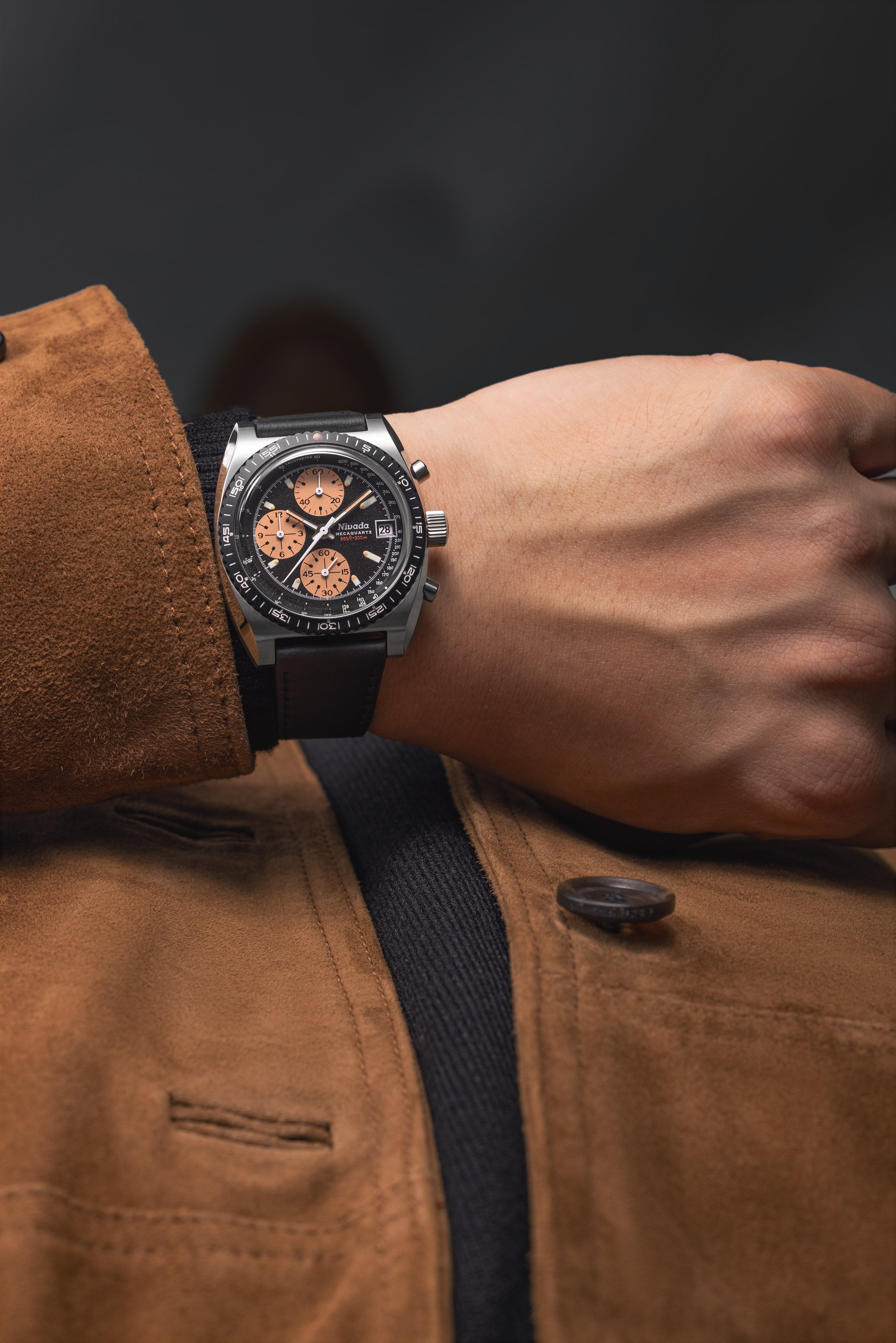 Nivada Grenchen Autochron Mecaquartz Salmon – WristRebels