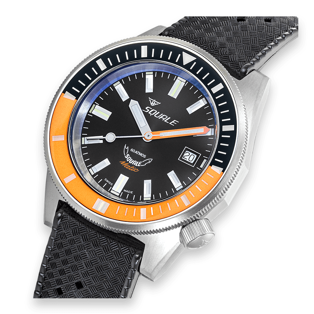 Squale Matic Satin Orange Rubber