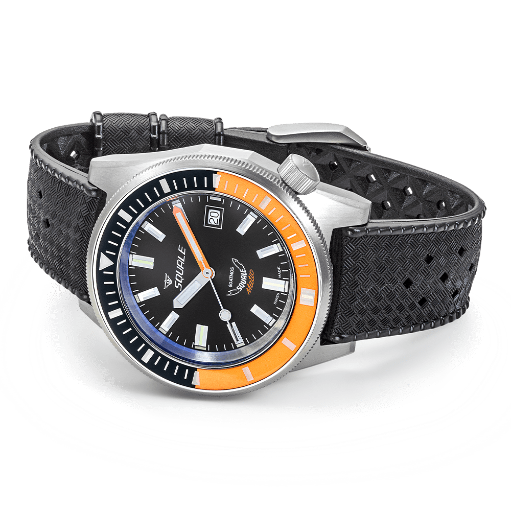 Squale Matic Satin Orange Rubber