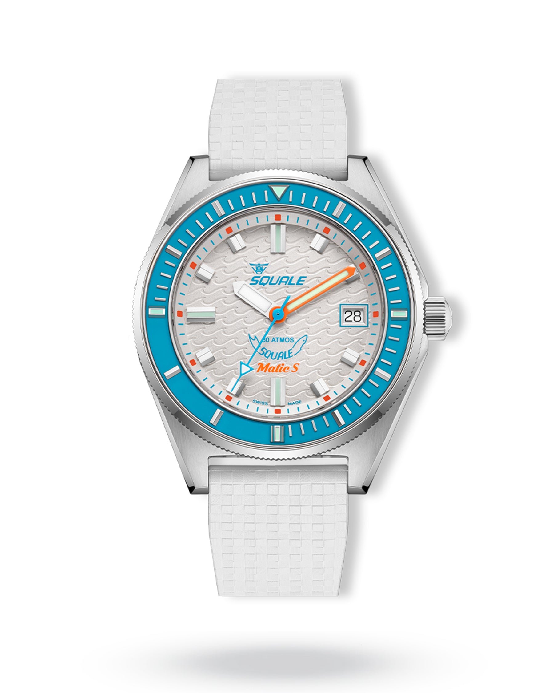 Squale Matic S White Mosaic Rubber