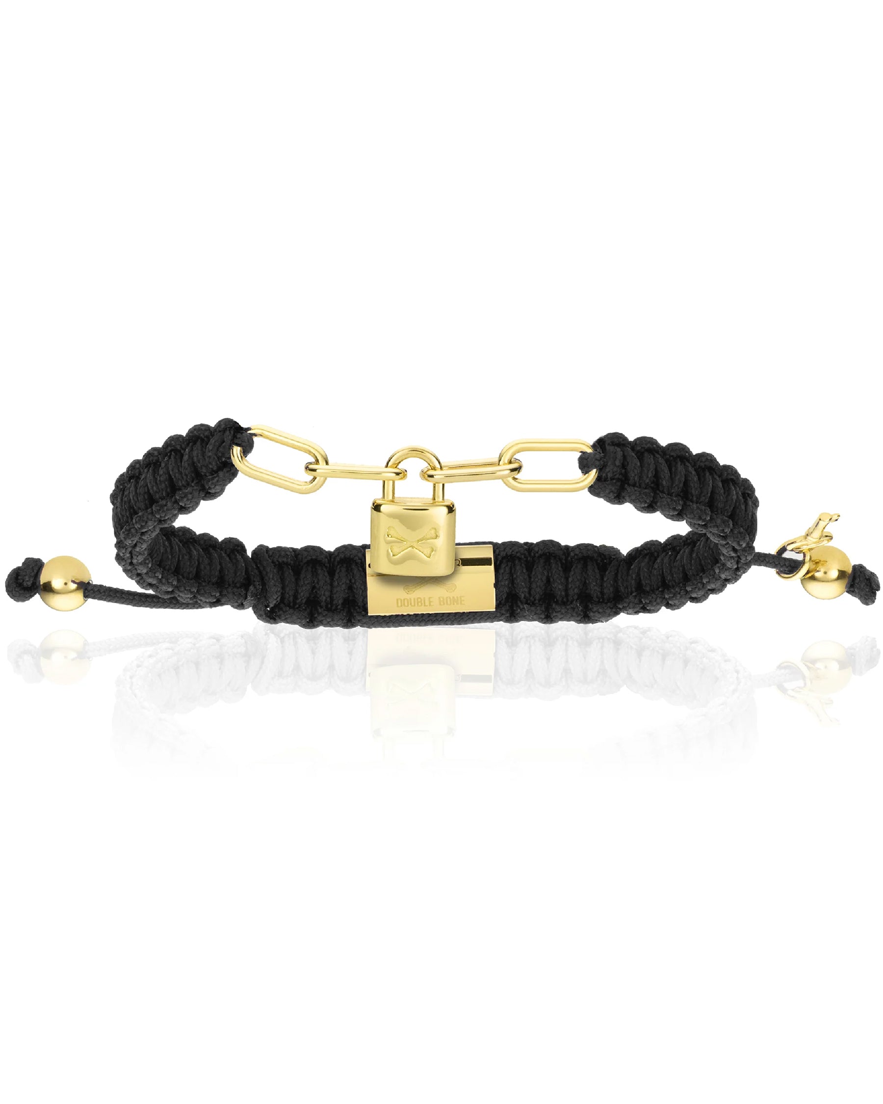 Double Bone Black Polyester Lock