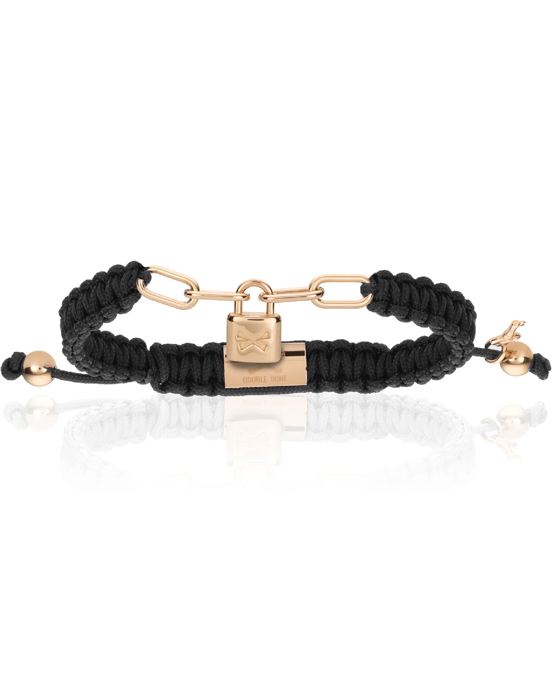 Double Bone Black Polyester Lock