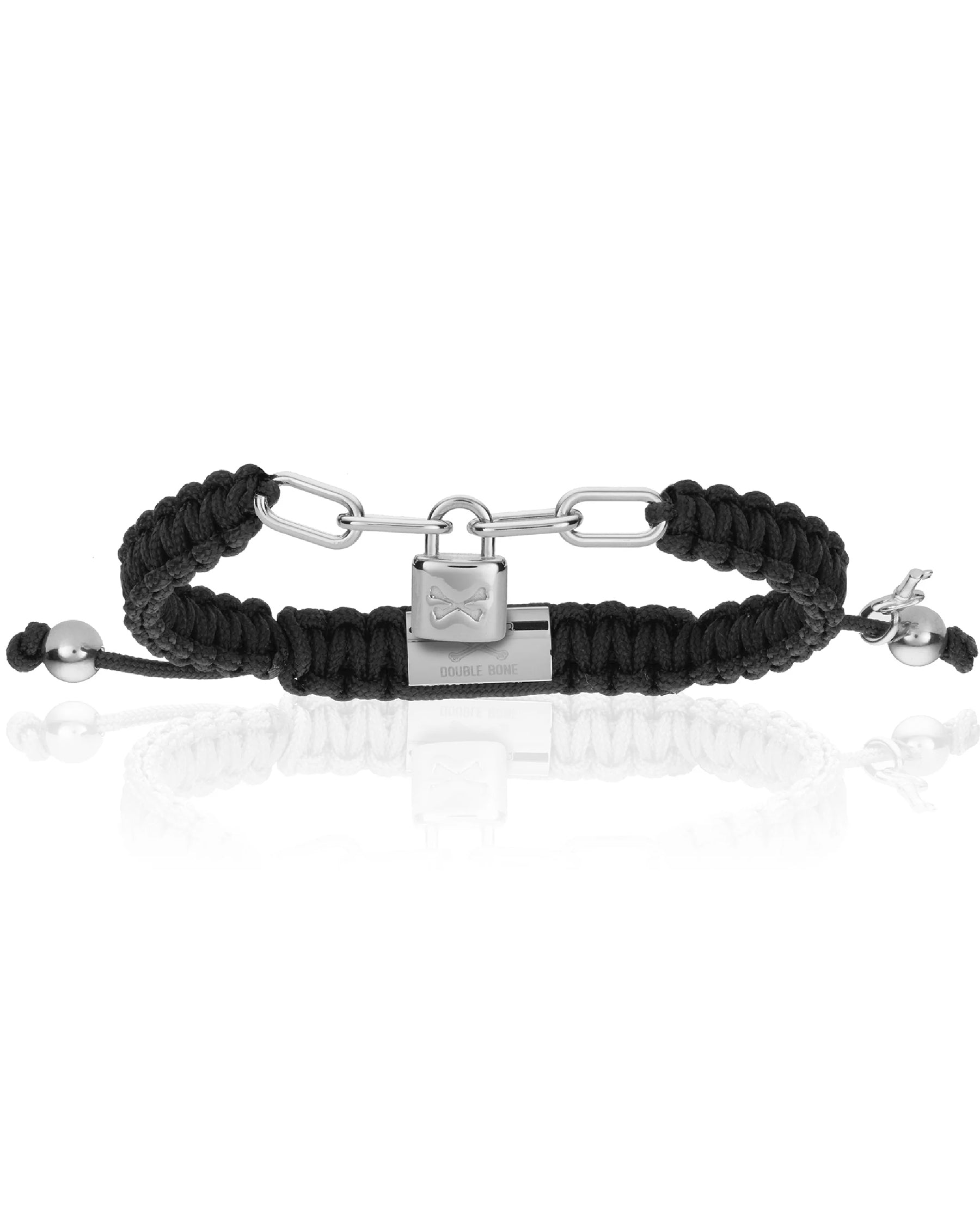 Double Bone Black Polyester Lock