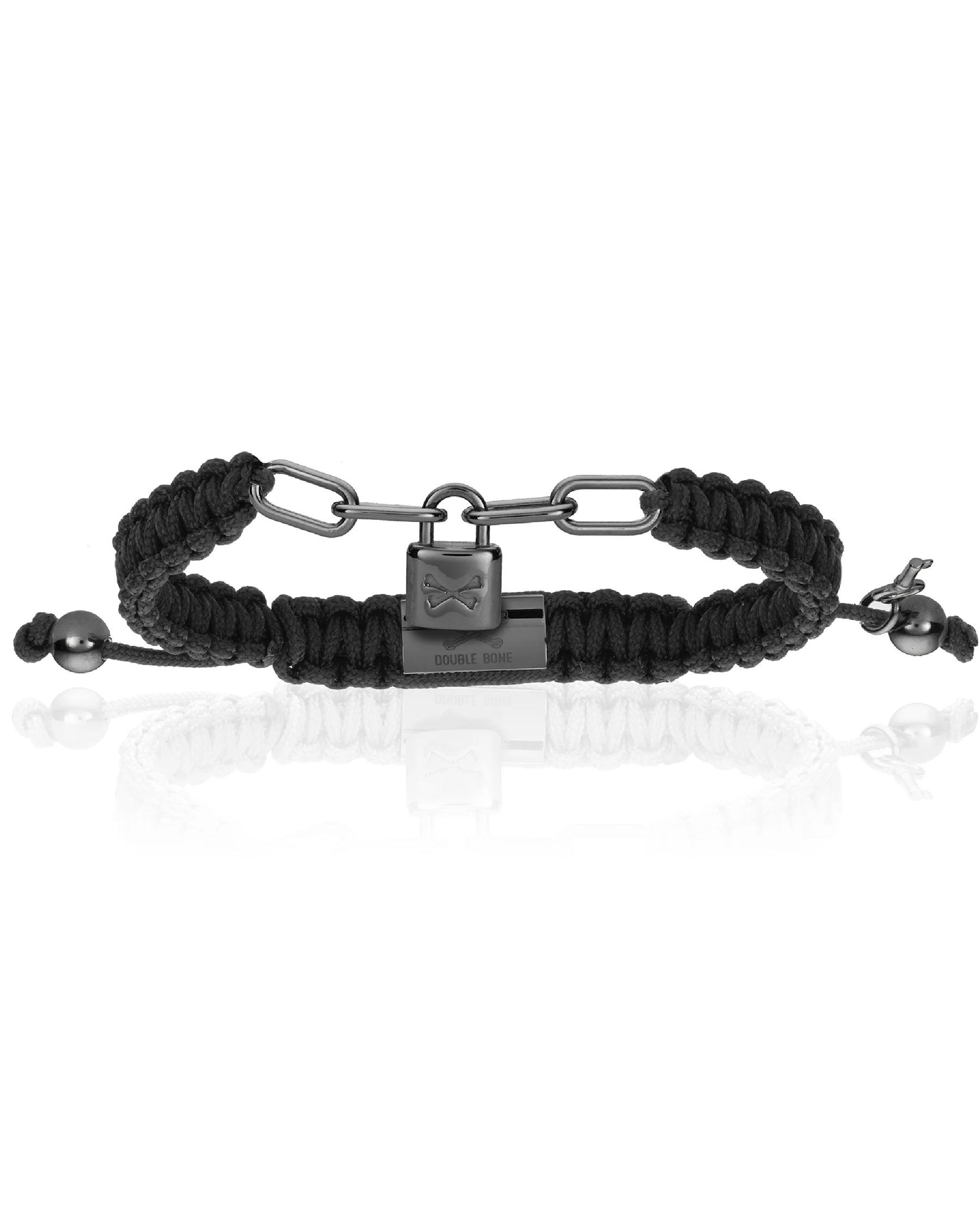 Double Bone Black Polyester Lock