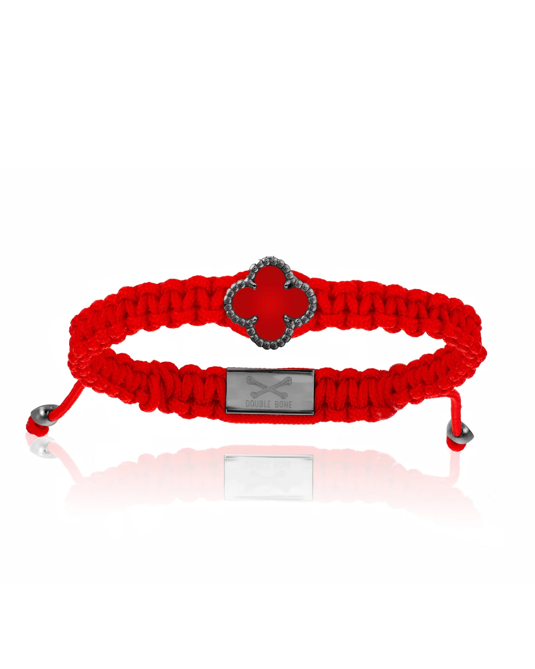 Double Bone Carnelian Clover