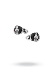 Montblanc Rouge Et Noir Sterling Silver Onyx Cufflink