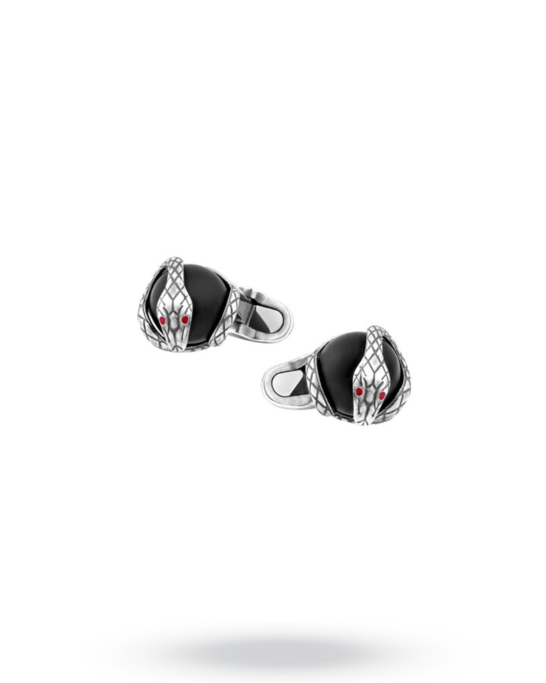 Montblanc Rouge Et Noir Sterling Silver Onyx Cufflink