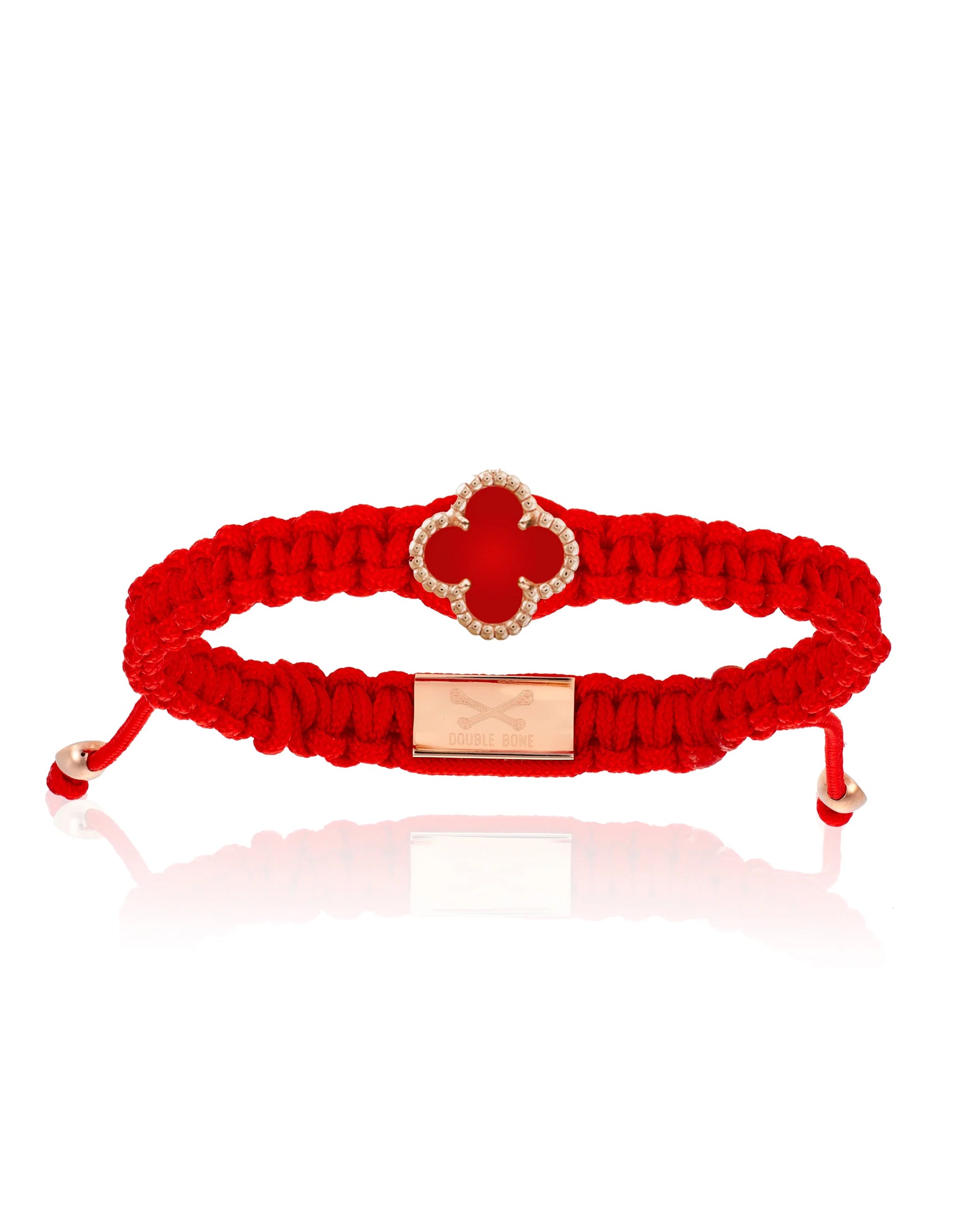 Double Bone Carnelian Clover